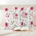 thumbnail image 3 of Pink Flowers Pillow Covers 2 Pack Floral Leaves Watercolor Plant Spring Pillowcase Waterproof Outdoor Throw Pillow Cover for Patio Garden Square Cushion 24”x24”, 3 of 9