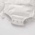 thumbnail image 6 of IBTOM CASTLE Newborn Infant Baby Girls Boho Romper Dress with Headband Floral Lace Sleeveless Jumpsuit Bodysuit Princess Birthday Outfit 9-12 Months White, 6 of 8