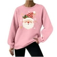thumbnail image 2 of HOMBOM Pink Sweatshirt for Women Fall Pullover Cute Waffle Long Sleeve Womens Tops Christmas, 2 of 7