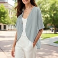 thumbnail image 2 of BODOAO Kimono Cardigans for Women Women's Chiffon Short Sleeve Open Front Cardigan Lightweight & Breathable Summer Cover Up for Casual & Wear Gn1 Xl, 2 of 7