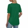 thumbnail image 6 of T Shirts for Women Basic Folded Short Sleeve Elastic Cuffs Round Neck Loose Tops Spring and Summer Crew Neck Tee Women's Top, 6 of 8