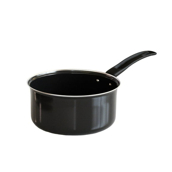 Tea Milk and Chai Pan Induction Base and Gas Stove T Pan (patila)|Tea/Milk Boiling Pot Vessel | Sospan with Bakelite Handle 1600 ML Capacity 16cm, Black by Dark Handicraft One.