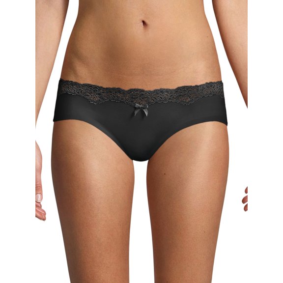 Maidenform® Comfort Devotion® Embellished Hipster Black W/Body Beige Lining 9 Women's