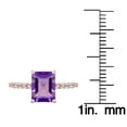 thumbnail image 3 of 10k Rose Gold Emerald-Cut Amethyst and White Topaz Ring, 3 of 5