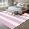 thumbnail image 4 of 6'x9' Area Rugs, Pink Stripe Indoor Outdoor Area Rug for Living Room Bedroom, Modern Simple Geometric White Striped Washable Bathroom Rugs Kitchen Floor Carpet Mats Home Decor Aesthetic, 4 of 8