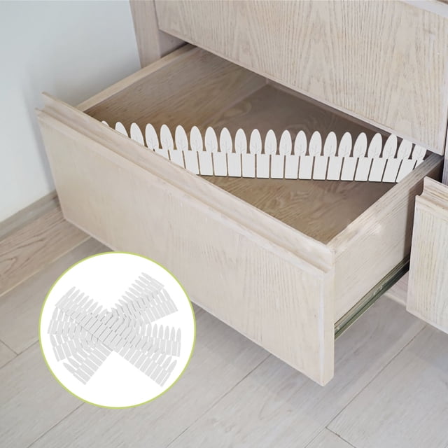 Minkissy 4Pcs Adjustable White Plastic Drawer Divider Inserts for Wardrobe Kitchen Drawer Organizer