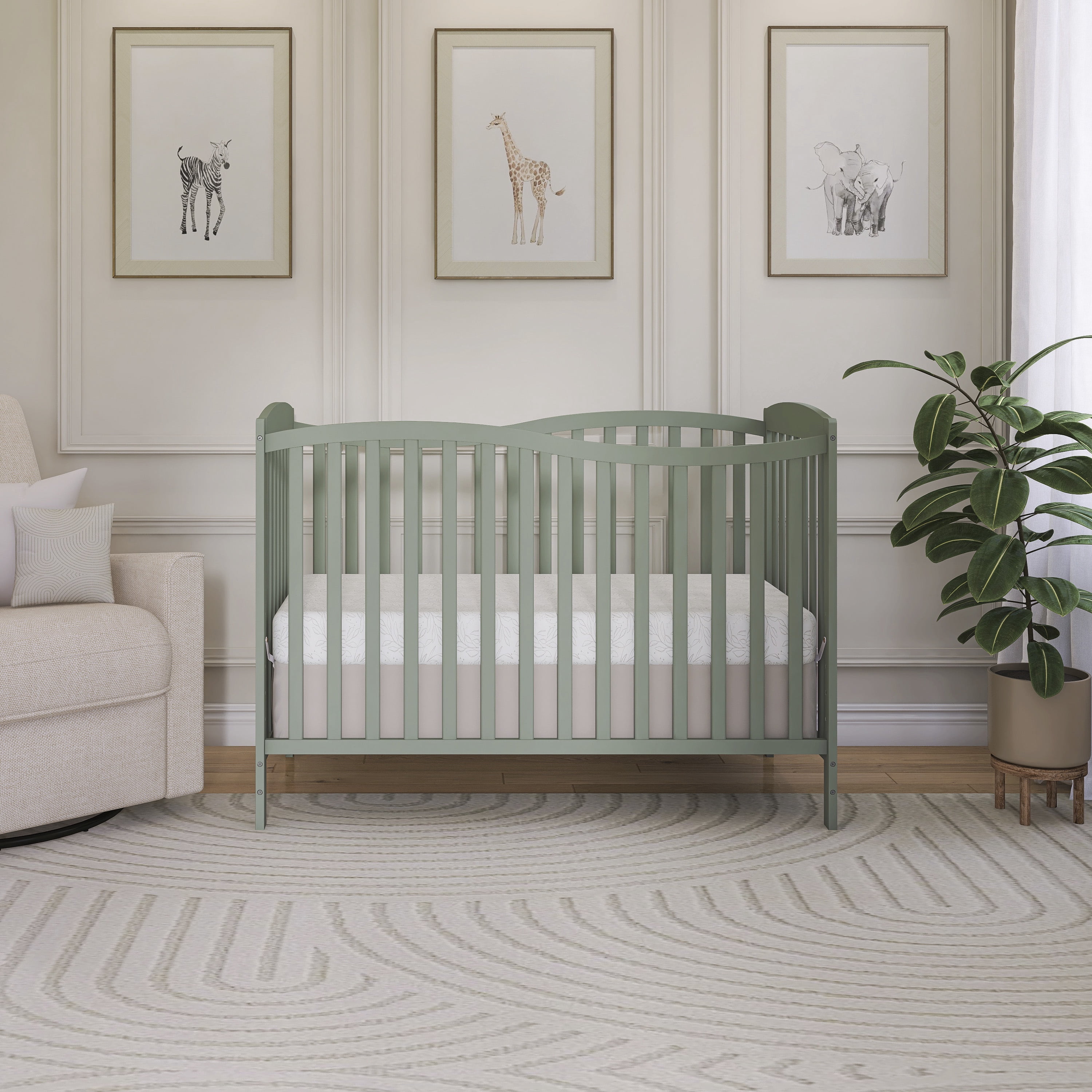 Dream On Me Chelsea 5-in-1 Convertible Crib, Meadow Green