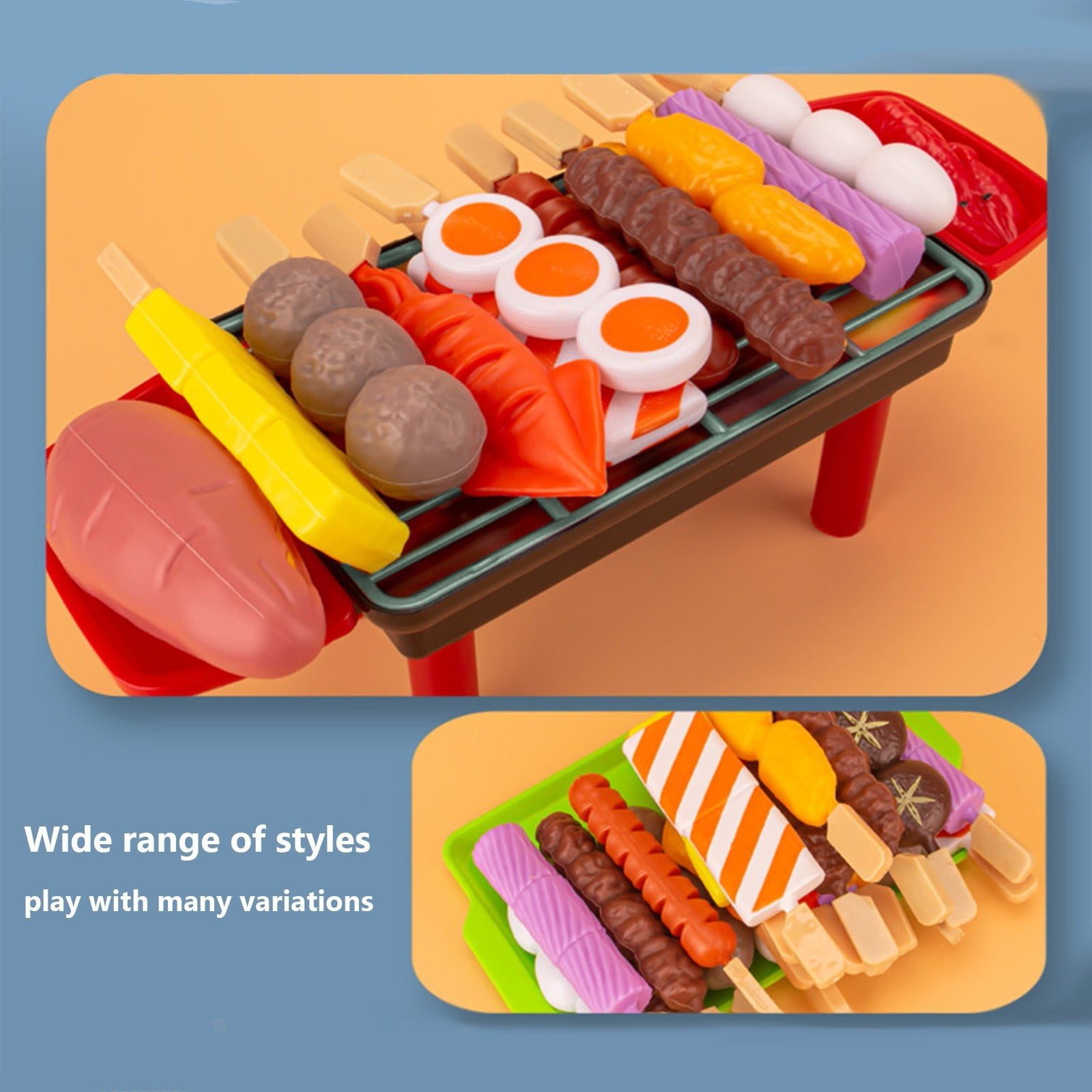 Ensemble Barbecue Pour Enfants – 35 Pièces, Alimentation à Changement De Couleur, Fumée Et Lumière, Double Mode