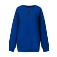 thumbnail image 4 of NMMUED Half Zip Pullover Women Oversized Sweatshirt for Women Pullover Sweatshirts for Women Quarter Zip Pullover Women Womens Sweatshirts No Hood, Blue L, 4 of 5