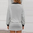 thumbnail image 6 of QATAINLAV Womens Striped 2 Piece Outfits Casual Long Sleeve Sweatshirt and Skirt Skort Workout Set Matching Lounge Sets, Black, M, 6 of 7