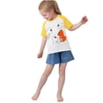 thumbnail image 3 of RXIRUCGD 2025 Vêtements d'Été pour Enfants Tout-Petits Garçons Filles Mode Mignon Col Rond Imprimé Manches Courtes Haut, 3 of 6