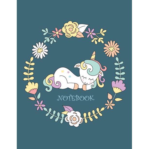 cutie unicorn cute unicorn on green notebook notebook