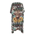 thumbnail image 3 of SCRAWLGOD Highland Cattle Print Long Kimono Swimsuit Coverup for Women Lightweight Breathable Bathing Suit Cover Up Sunflower Aztec Cow Print Summer Beach Cover Up, 3 of 6