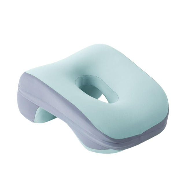 Cojín para la cabeza, silla de oficina, soporte para el cuello para niños, transpirable, con cremallera y lavable. azul claro