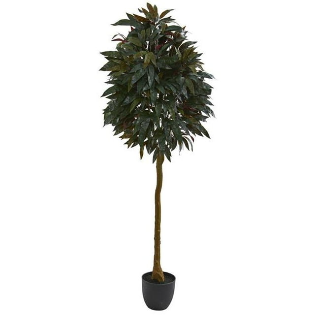 Nearly Natural 5555 Arbre Artificiel à Feuilles de Mangue Rouge de 6 Po
