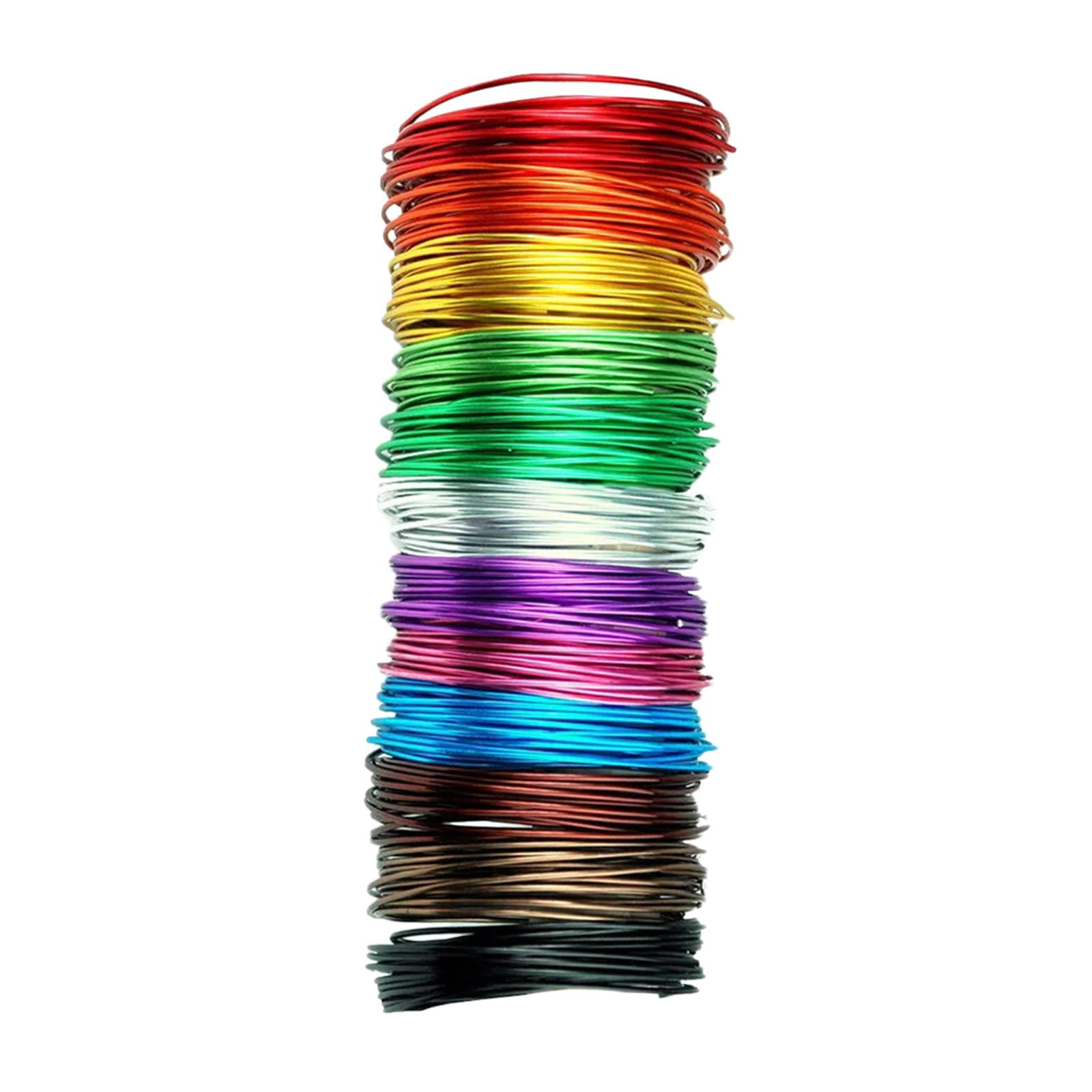 Milageto 12Pcs Aluminium Wire 12 Colors 10M Long Jewelry Making Wire for Sculpting Wreath