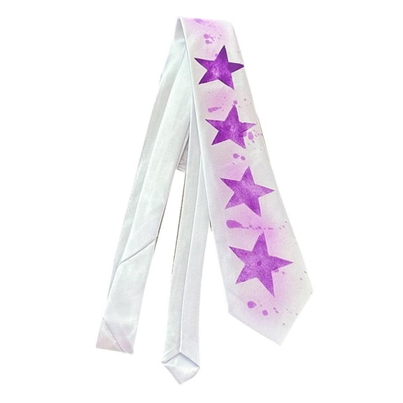 Ywmsfl Punk Pre-Tied Black Star Necktie for Schoolgirl Uniforms & Women's Stylish Blouse Accessories