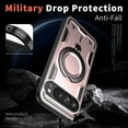 thumbnail image 4 of Rugged Phone Case for Google Pixel 9 / 9 Pro, Military Grade Shockproof Google Pixel 9/9 Pro Case with Ring Holder Kickstand TPU & PC Shell Compatible with MagSafe Google Pixel 9/9 Pro Cover,Rosegold, 4 of 5
