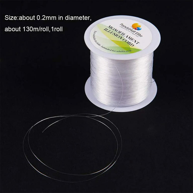 0.4mm Elastic String Clear Fishing Line Invisible Nylon Thread Jewelry  String Wire Cord String Crystal Beading Cords for Party Balloon Decor Craft Jewelry  Bracelet Making 40 Yards 