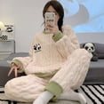 thumbnail image 4 of Pyjama d'Automne Hiver pour Femmes Mignon Imprimé Dessin Animé Vêtements de Nuit Décontractés Ensemble de Vêtements de Maison Fille Tricoté Taille m-2TG Pyjamas Mode Pyjama, 4 of 6