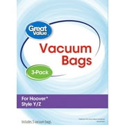 Great Value Hoover Style Y Z Vacuum Bag, 3-Pack, 2507