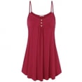 thumbnail image 2 of Ashirexll Camisole Tops for Women Sleeveless Spaghetti Strap Double Breasted Plain Dress Style Blouses, 2 of 3