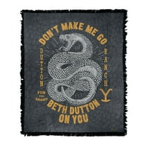 Yellowstone Blanket, 50x60 Yellowstone Beth Dutton Snake Woven Tapestry Cotton Blend Fringed Throw Blanket