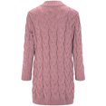 thumbnail image 5 of Women Casual Long Solid Sleeve Color Button Open Stitch Coat Cardigans Long Outwear Top, 5 of 5
