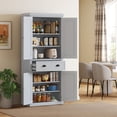 thumbnail image 2 of HOMCOM 72" Kitchen Pantry, Freestanding Storage Cabinet with Drawer, Doors, 2 of 10