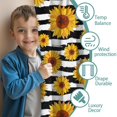 thumbnail image 3 of Blackout Kids Curtains,Black White Stripe Sunflower Pattern Childrens Insulated Curtains Set Of 2,Bedroom Essentials,Toddler Room Decor 42"x54", 3 of 5