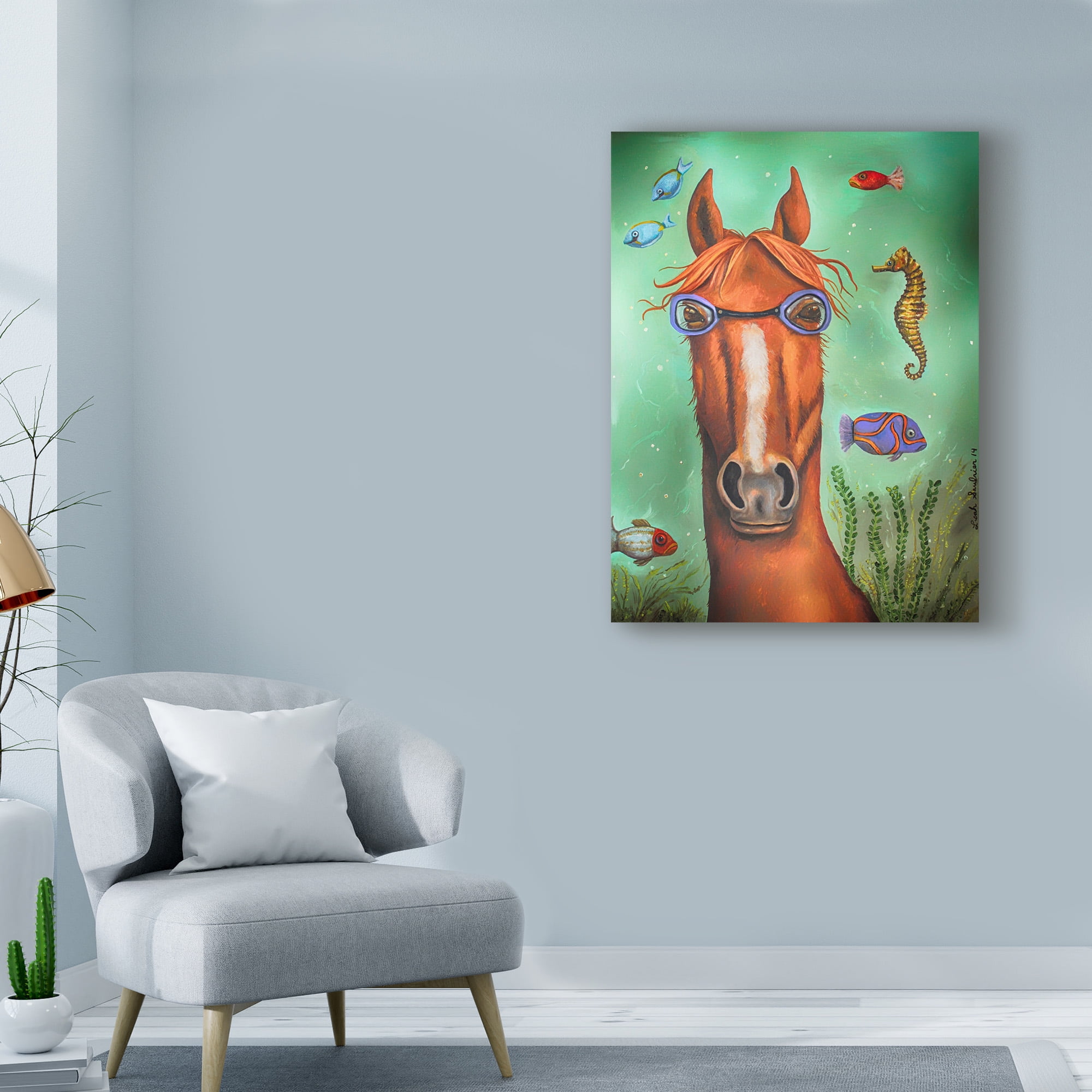 Trademark Fine Art 'Sea Horse Goggles' Canvas Art by Leah Saulnier