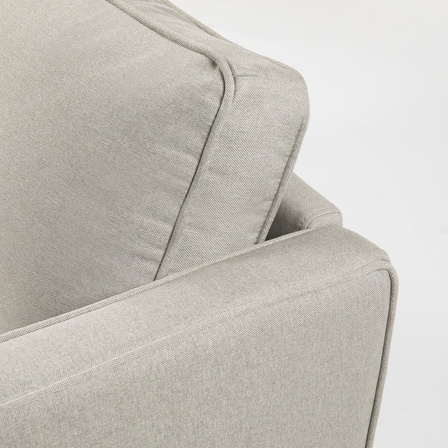 Mellow Hana Modern Fabric Loveseat with Armrest Pockets, Sand Grey Beige