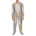 thumbnail image 3 of Sikiie Geometric Mens Pajama Set, Soft Warm Long Sleeve Sleepwear, Cozy Button-Down Pjs for Men-Large, 3 of 7