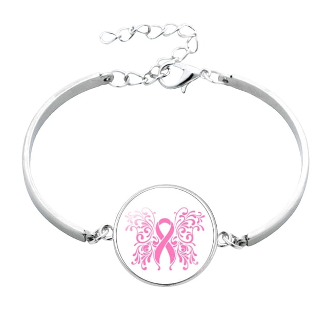 Cancer Awareness Bracelet Ribbon Trinket Support Jewelry Inspirational for Women and