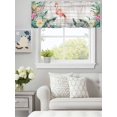thumbnail image 3 of Curtain Valance for Windows,Watercolor Flamingo Bird Flower Kitchen Valances Rod Pocket Short Curtains,Tropical Leaves Wood Plank Window Treatment Panel for Bedroom Bathroom 42x12in, 3 of 9