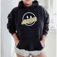 thumbnail image 2 of SMILEY HAPPY FACE Graphic Unisex Fleece Hooded Sweatshirt, 2 of 10