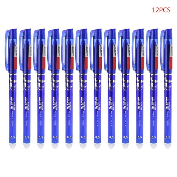 12Pcs Creative 0.5mm Magic Erasable Gel Pens Blue Ink Office Student Stationery