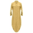 thumbnail image 4 of Dyegold Women Cotton And Linen Shirt Dress Button Down Casual Maxi Dresses Loose Flowy Swing Long Sleeve Vacation Long Dress, 4 of 4