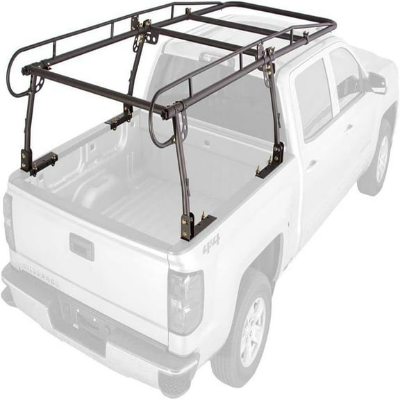 Universal Steel Over-Cab Truck Rack Rockland Universal Full-Size Steel Over-Cab Truck Rack, 800 LBS Capacity, Adjustable Truck Bed Width, Extendable Truck Ladder Rack with None Drilling C-Clamps