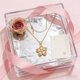 thumbnail image 1 of Collar de flores para mujer, colgante de flor de cristal giratorio, ajustable, giratorio, ideal para San Valentín, regalo de metal., 1 of 6
