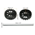 thumbnail image 2 of Uxcell 50pcs Toy Car Wheels, 45mmx12mm Plastic Roll and 2mmx50mm Shaft Round Rod Axles for DIY RC Car Model Part, Black, 2 of 5