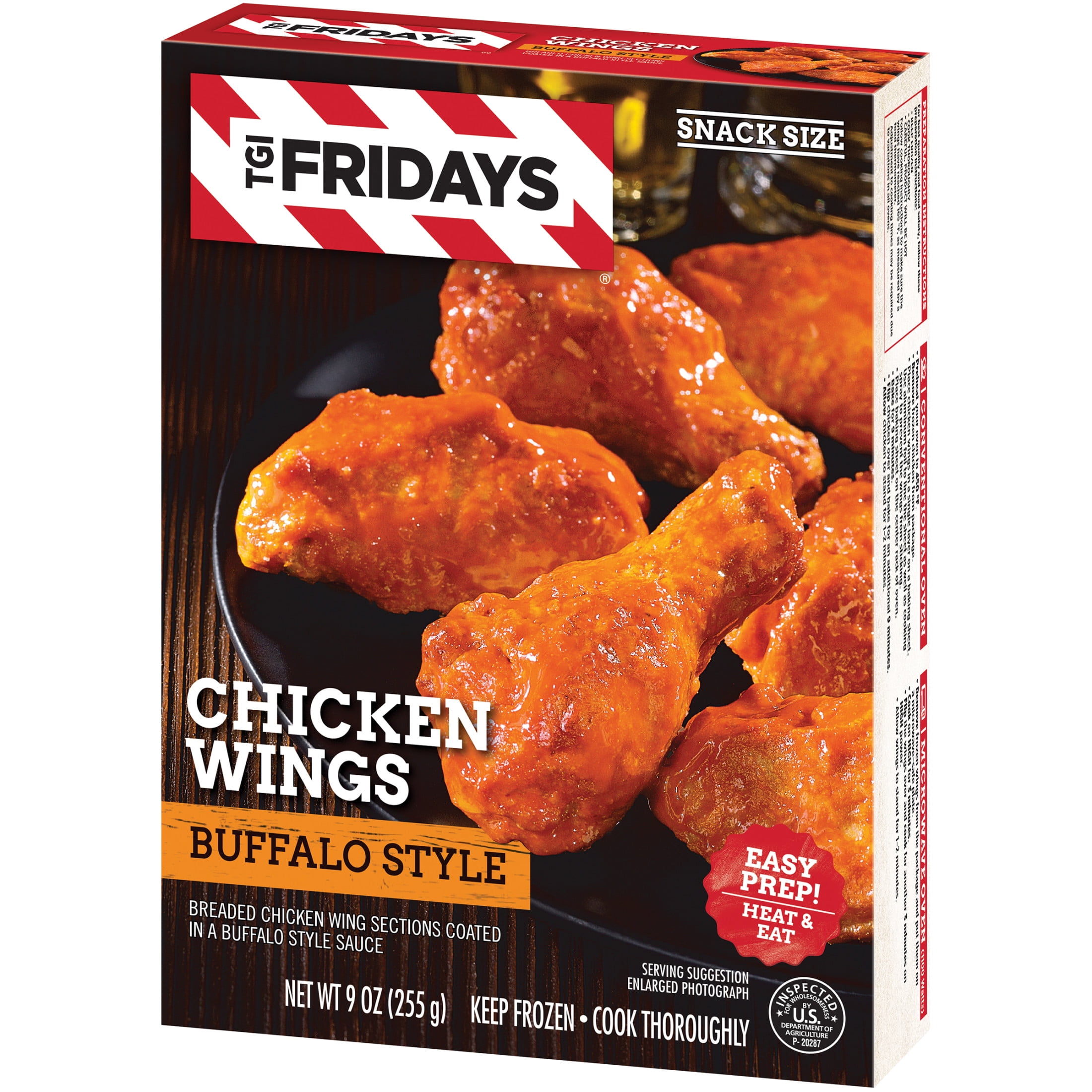 TGI Fridays Frozen Appetizers Buffalo Style Chicken Wings, 9 oz. Box