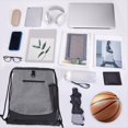 thumbnail image 3 of Portable Drawstring Basketball Backpack Mesh Bag Football Soccer Volleyball Ball Storage Bags Outdoor Sports,1 * Drawstring Backpack,Black & Gray, 3 of 8