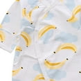 thumbnail image 3 of Nrmvnmi Baby Side Snap Romper Long Sleeve Banana Print Romper Newborn Cotton Onesie Jumpsuit For 0-9 Months, 3 of 3