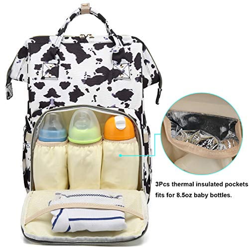 3pcs Baby Nappy Changing Hospital Bags Mat & Insulated Thermal Bottle Holder 