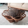 thumbnail image 2 of Papella Model Cloud Brown Wooden Coffee Table with Glass Rustic Table Mesa de centro Natural Walnut Color Center table, 2 of 5
