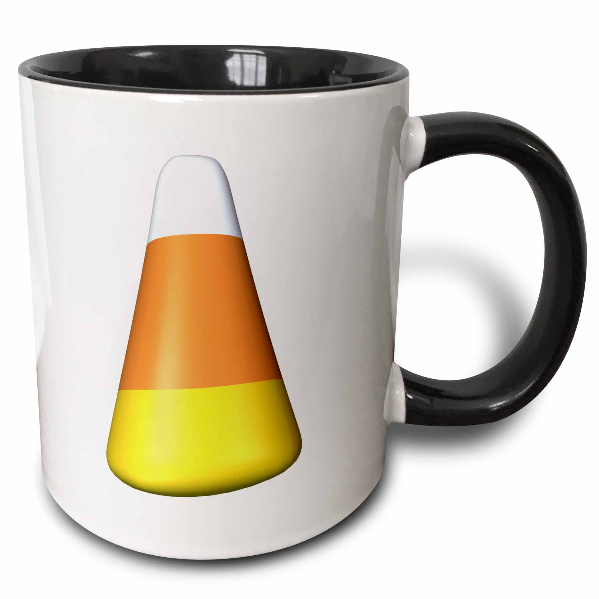 3dRose Halloween Candy Corn Two Tone Black Mug, 11ounce