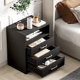 thumbnail image 4 of Afuhokles Black Nightstand with 3 Drawer with Charging Station for Bedroom, 4 of 5