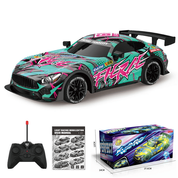 Remote Control Drift Car for Kids, 1/18 RC Race Car with Light & Dual Tires for Boys Girls Christmas Birthday Gifts