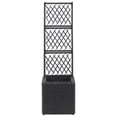 thumbnail image 3 of vidaXL Trellis Raised Bed with 3 Pots Poly Rattan Box Black/Brown Multi Sizes, 3 of 49